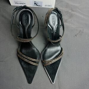 NEW! Del core POINTY SANDALS WITH CRYSTALS